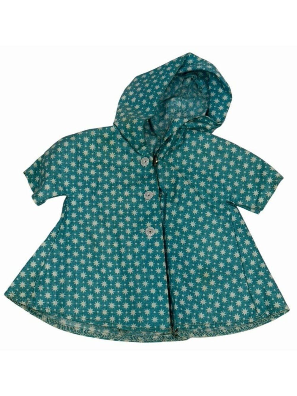 TAGGED Vintage 1950s Little Miss Revlon #9252 Hooded Blue Starburst Raincoat
